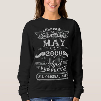 14th Birthday  For Legends Born May 2008 14 Years  Sweatshirt