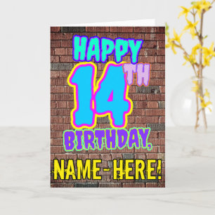 14th Birthday - Fun, Urban Graffiti Inspired Look Card