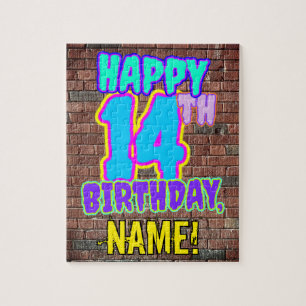 14th Birthday ~ Fun, Urban Graffiti Inspired Look Jigsaw Puzzle