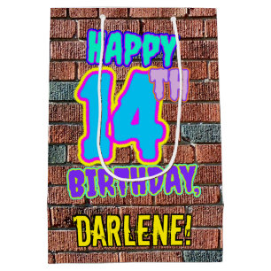 14th Birthday: Fun, Urban Graffiti Inspired Look Medium Gift Bag