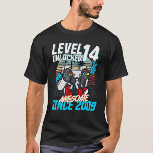 14th Birthday Gaming Level 14 Unlocked Awesome Sin T-Shirt