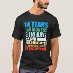 14Th Birthday Gift Boy 14 Years Being Awesome T-Shirt