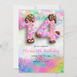 14th Birthday Girls Invitation