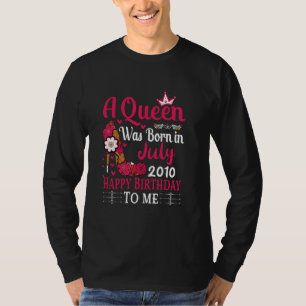 14th Birthday High Heel A Queen Was Born In July 2 T-Shirt