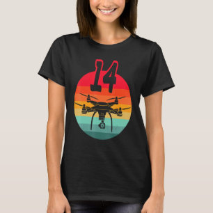 14th Birthday I Retro Remote Control Drones With C T-Shirt