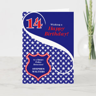 14th Birthday Law Enforcement Theme with Name Card