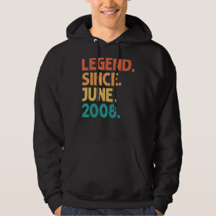14th Birthday Legend Since June 2008 14 Years Old Hoodie