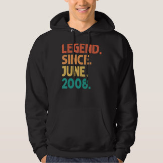 14th Birthday Legend Since June 2008 14 Years Old Hoodie