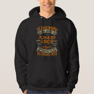 14th Birthday Legends Born In August 2008 14 Year Hoodie