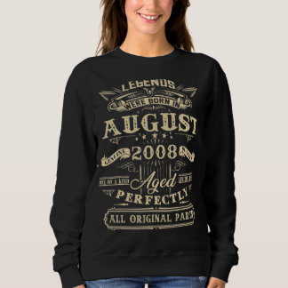 14th Birthday  Legends Born In August 2008 14 Year Sweatshirt