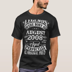 14th Birthday Legends Born In August 2008 14 Year T-Shirt