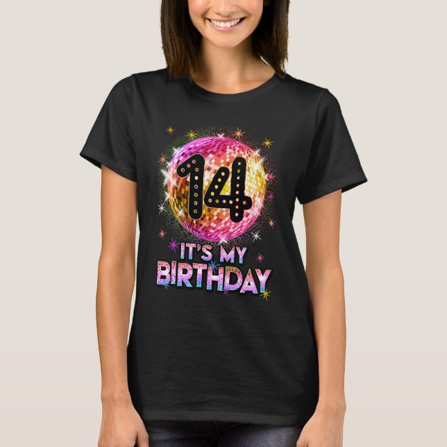 14th Birthday Outfit For Girls 1970s Retro Ball Di T-Shirt (Front)