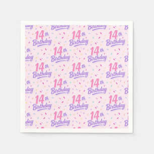 14th Birthday Paper Napkins, 14th Birthday Party Napkin