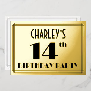 14th Birthday Party — Art Deco Look “14” + Name