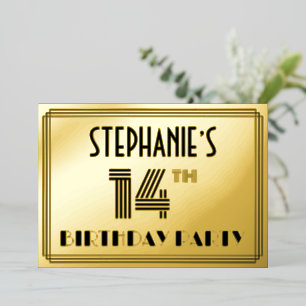 14th Birthday Party — Art Deco Style “14” & Name