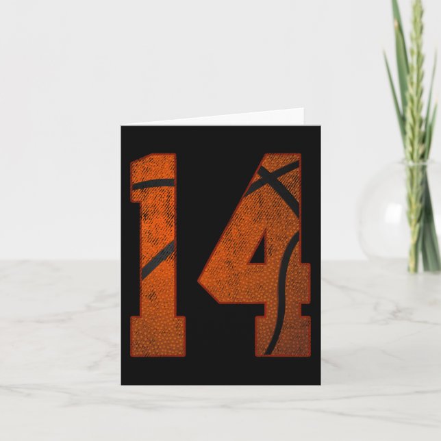 14th Birthday Party Fourteen 14 Year Old Basketbal Card (Front)