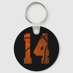 14th Birthday Party Fourteen 14 Year Old Basketbal Key Ring