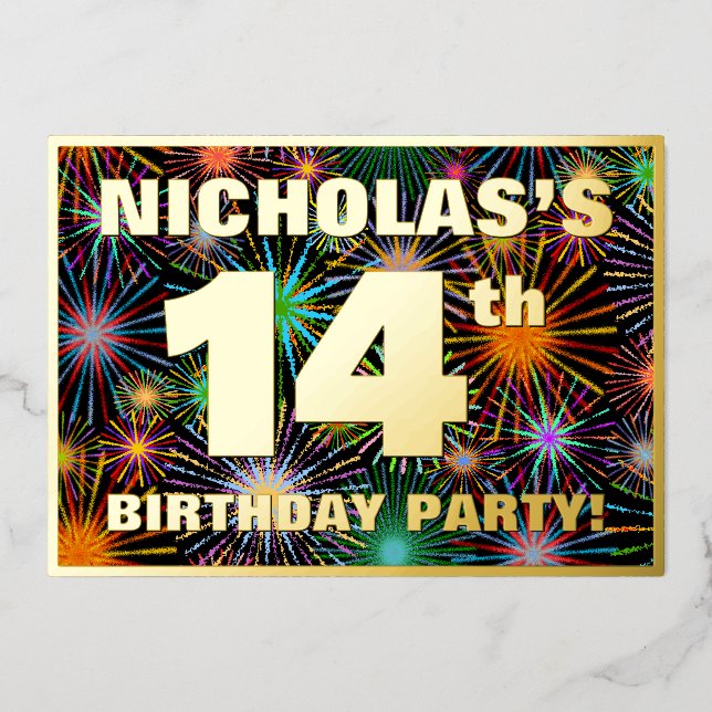 14th Birthday Party — Fun, Colourful Fireworks Loo (Front)