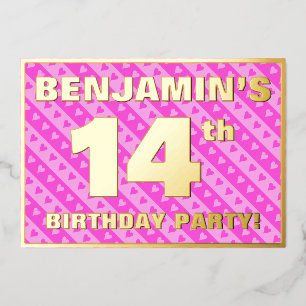 14th Birthday Party — Fun Pink Hearts and Stripes