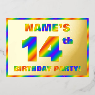 14th Birthday Party — Fun, Rainbow Spectrum “14”