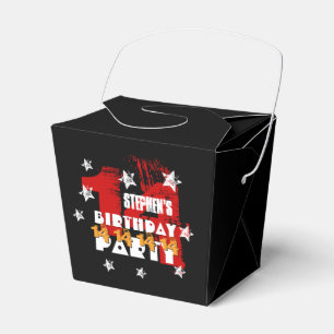 14th Birthday Party Grunge RED GOLD BLACK A18 Favour Box