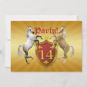 14th Birthday party invitation with coat of arms