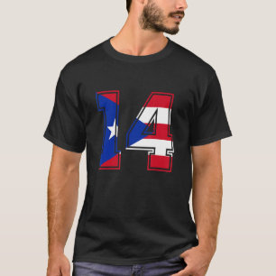 14th Birthday Puerto Rican 14 Years Old Number 14 T-Shirt