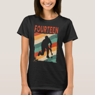 14th Birthday Retro Field Hockey 14 Years Old Boy T-Shirt