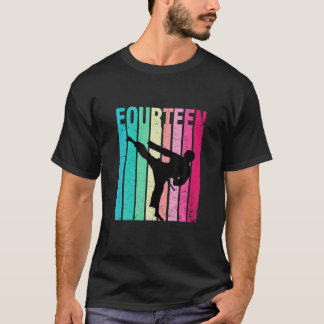 14Th Birthday Retro Karate Taekwondo 14 Years Old T-Shirt