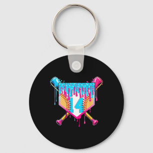 14th Birthday Softll Ice Cream Drip 14 Years Boy G Key Ring