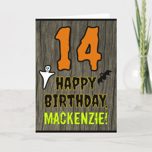 14th Birthday: Spooky Halloween Theme, Custom Name Card