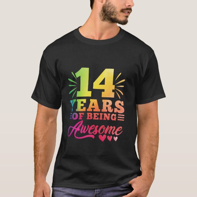14th Birthday Tie Dye 14 Year old 14 girl year Bei T-Shirt (Front)
