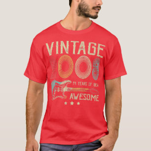 14th Birthday Womens Mens Vintage Awesome 2008 Gui T-Shirt