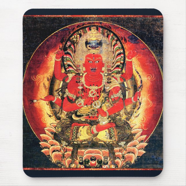 14th century Buddhist Aizen Myoo Painting Mouse Pad (Front)