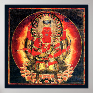 14th century Buddhist Aizen Myoo Painting Poster