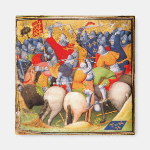 14th Century Knights in Battle Magnet