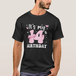 14th Coquette Themed Birthday Fourteen Year Old Gi T-Shirt