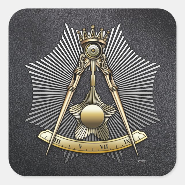 14th Degree: Grand Elect Mason Square Sticker (Front)