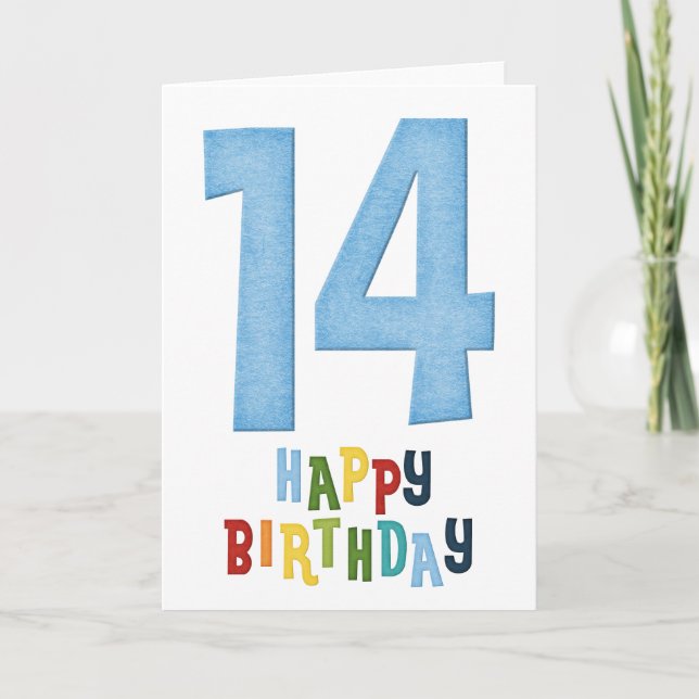 14th Happy Birthday Card Design 2 (Front)