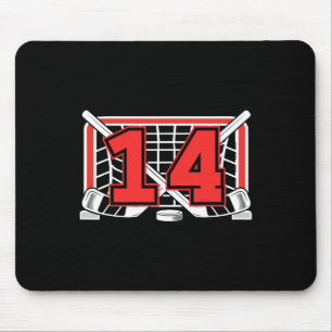 14th Ice Hockey Birthday 14 Year Old Ice Hockey Pl Mouse Pad