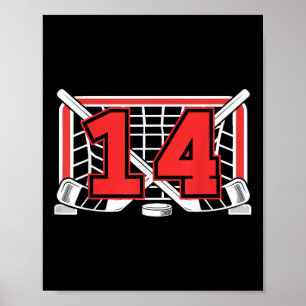 14th Ice Hockey Birthday 14 Year Old Ice Hockey Pl Poster