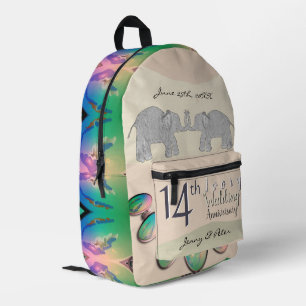 14th Ivory Anniversary Opals Printed Backpack