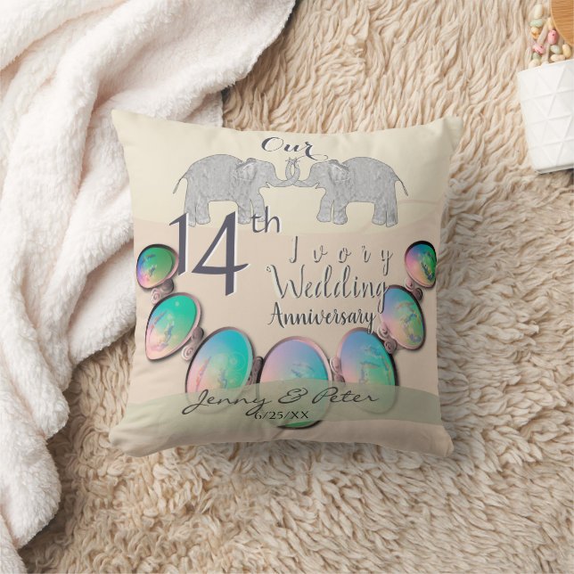 14th Ivory Wedding Anniversary  Cushion (Blanket)