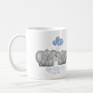 14th ivory wedding anniversary elephant gift coffee mug