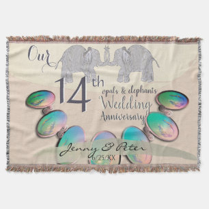 14th Opal & Ivory Anniversary Throw Blanket