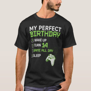 14th Perfect Birthday Boys Gaming 14 Years Old  Ga T-Shirt