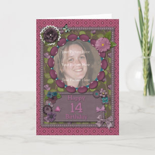 14th Photo card for a birthday