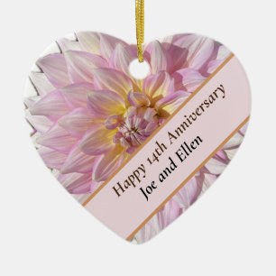 14th Wedding Anniversary, Ceramic Ornament