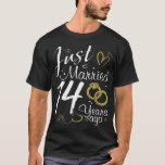 14th Wedding Anniversary. Just Married 14 years Ag T-Shirt<br><div class="desc">14 years wedding anniversary outfit for couples! 14th Wedding Anniversary  for husband and wife married in 2006. A lovely gift for couples or partners who is celebrating their anniversary.</div>