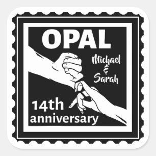 14th wedding anniversary Opal traditional Square Sticker
